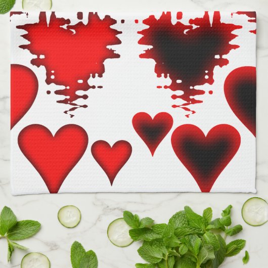 Linge De Cuisine Coeurs (Plié)