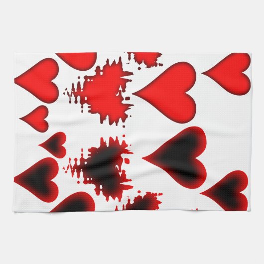 Linge De Cuisine Coeurs (Horizontal)