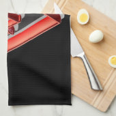 Linge De Cuisine Coeurs 3D rouges (Quart Plié)