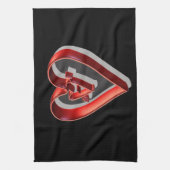 Linge De Cuisine Coeurs 3D rouges (Vertical)