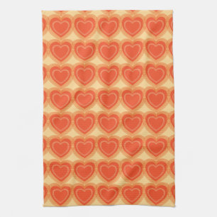 Linge De Cuisine Coeurs Abstraits modernes - Mandarin Orange