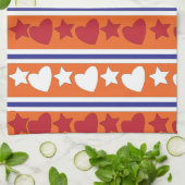 Linge De Cuisine Cœurs Amour Étoiles Rayures (Plié)