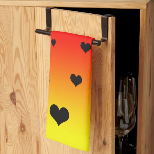Linge De Cuisine Coeurs arc-en-ciel, (Pliage en tiers)