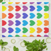 Linge De Cuisine Coeurs arc-en-ciel (Plié)