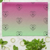 Linge De Cuisine Coeurs arc-en-ciel Coeur Black Pride (Plié)