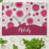 Linge De Cuisine Coeurs blancs blancs blancs blancs Whimsical fleur (Plié)