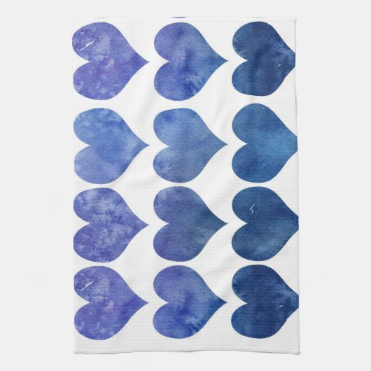 Linge De Cuisine Coeurs bleus (Vertical)