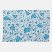 Linge De Cuisine Coeurs bouclés bleus (Horizontal)