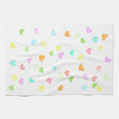 Linge De Cuisine Coeurs colorés amusants aquarelle heureuse (Horizontal)