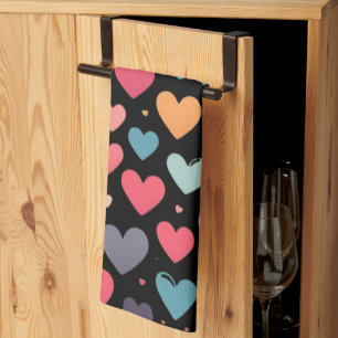 Linge De Cuisine Cœurs colorés Saint-Valentin
