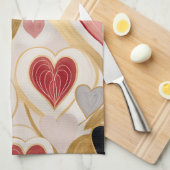 Linge De Cuisine Coeurs d'amour (Quart Plié)