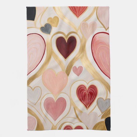 Linge De Cuisine Coeurs d'amour (Vertical)