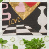 Linge De Cuisine Coeurs d'amour (Plié)