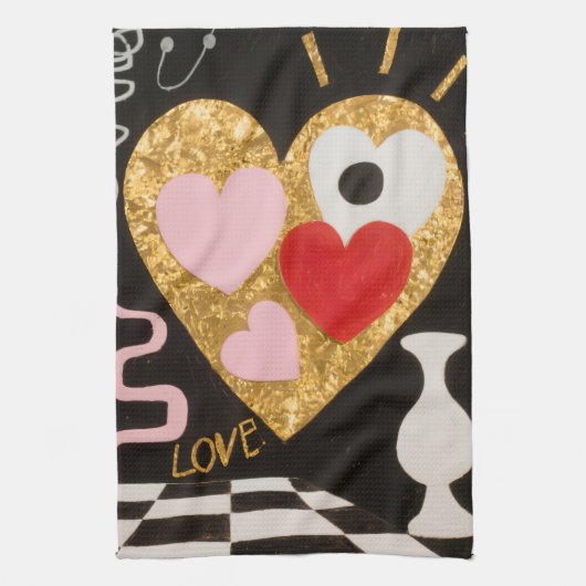 Linge De Cuisine Coeurs d'amour (Vertical)