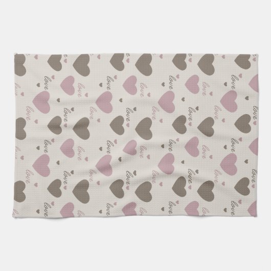 Linge De Cuisine Coeurs d'amour (Horizontal)