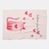 Linge De Cuisine Coeurs de chat rose pâle (Horizontal)