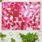 Linge De Cuisine Cœurs de confettis roses (Plié)