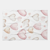 Linge De Cuisine Cœurs de crème rose (Horizontal)