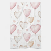 Linge De Cuisine Cœurs de crème rose (Vertical)