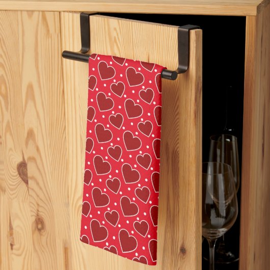 Linge De Cuisine Cœurs de la Saint-Valentin (Pliage en tiers)