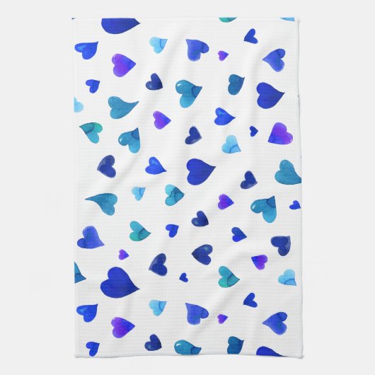 Linge De Cuisine Coeurs de la Saint Valentin - bleu (Vertical)