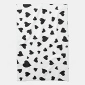 Linge De Cuisine Coeurs de la Saint Valentin - noir et blanc (Vertical)