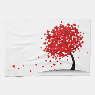 Linge De Cuisine Coeurs de l'amour de Valentine soufflant dans