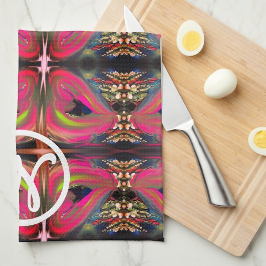 Linge De Cuisine Coeurs de néon rose (Quart Plié)