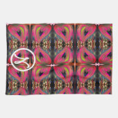 Linge De Cuisine Coeurs de néon rose (Horizontal)