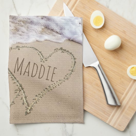 Linge De Cuisine Coeurs de plage mariages (Quart Plié)