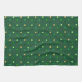Linge De Cuisine Coeurs de Polka sur vert de forêt (Horizontal)