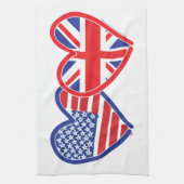 Linge De Cuisine Coeurs du drapeau américain Union Jack (Vertical)