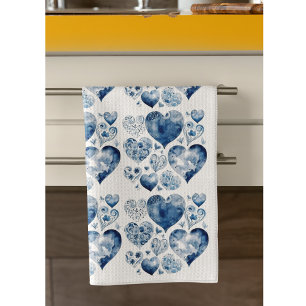 Linge De Cuisine Cœurs en bleu de Delft