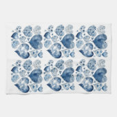 Linge De Cuisine Coeurs en Delft Blue (Horizontal)