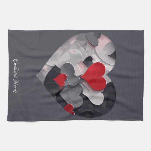 Linge De Cuisine Coeurs enchantés (Horizontal)