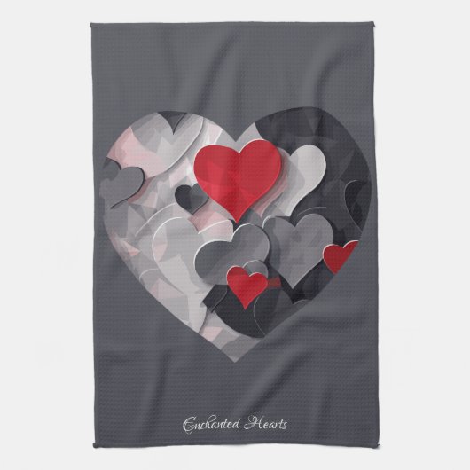 Linge De Cuisine Coeurs enchantés (Vertical)