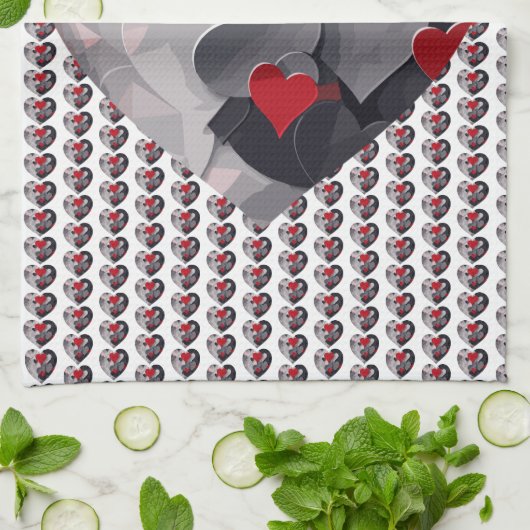 Linge De Cuisine Coeurs enchantés (Plié)