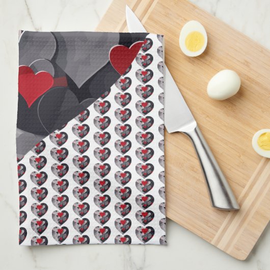Linge De Cuisine Coeurs enchantés (Quart Plié)
