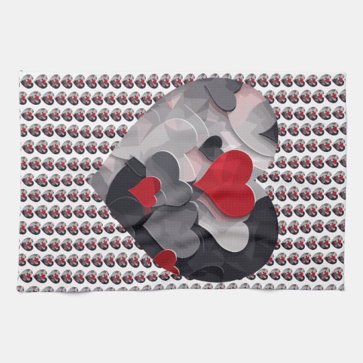 Linge De Cuisine Coeurs enchantés (Horizontal)