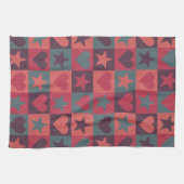 Linge De Cuisine Coeurs et rose de profil sous convention (Horizontal)