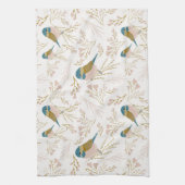 Linge De Cuisine Coeurs floraux de chickadee rose mignon (Vertical)