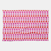 Linge De Cuisine Coeurs fuchsia rose rouge (Horizontal)