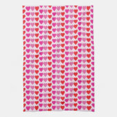 Linge De Cuisine Coeurs fuchsia rose rouge (Vertical)