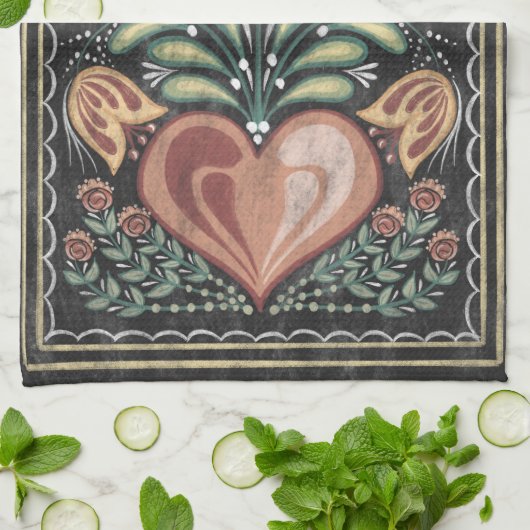 Linge De Cuisine Coeurs gitans de caravane (Plié)