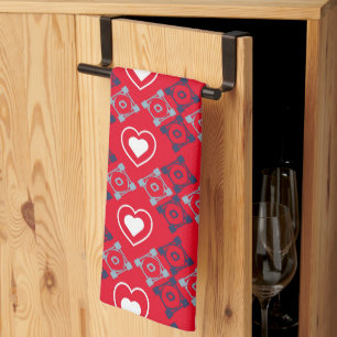 Linge De Cuisine Coeurs lumineux de la Saint-Valentin Motif Rouge T
