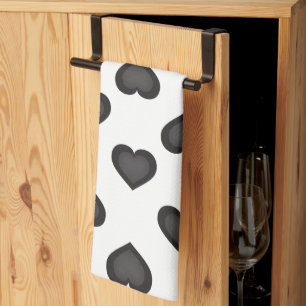 Linge De Cuisine Coeurs noirs