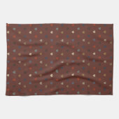 Linge De Cuisine Coeurs Polka sur kilim brown (Horizontal)