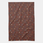 Linge De Cuisine Coeurs Polka sur kilim brown (Vertical)