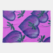Linge De Cuisine Coeurs pourpres et libellules (Horizontal)