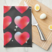 Linge De Cuisine Coeurs romantiques rouges valentine's day xoxo tex (Quart Plié)